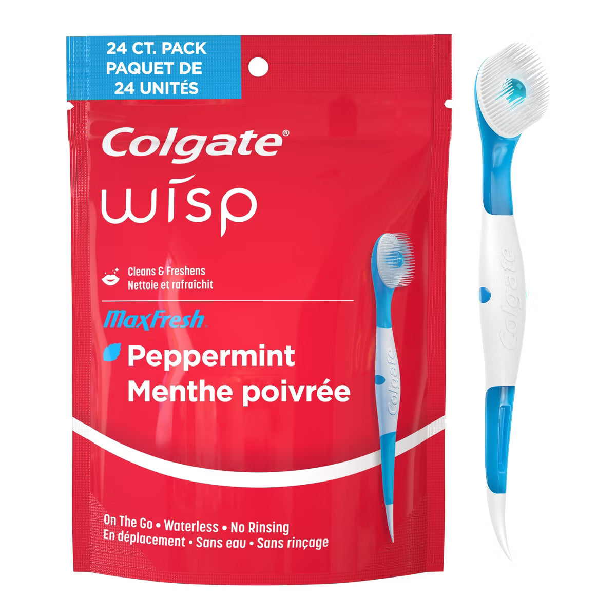 Colgate Max Fresh Wisp Disposable Travel Toothbrushes - 24 pack