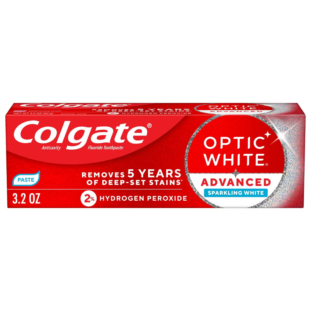 Colgate 2% Peroxide Optic White Whitening Toothpaste - Sparkling White 90g tube