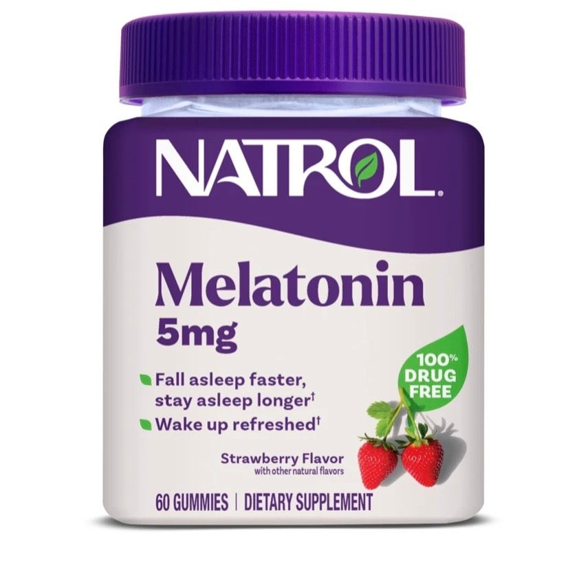 Natrol® 5mg Melatonin Gummies, Sleep Support for Adults, 60cnt Strawberry-Flavored Gummies,