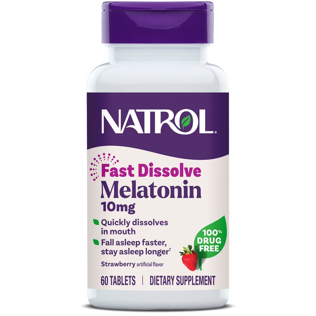 Natrol Melatonin 10mg Sleep Aid Fast Dissolve Tablets - Strawberry - 60ct