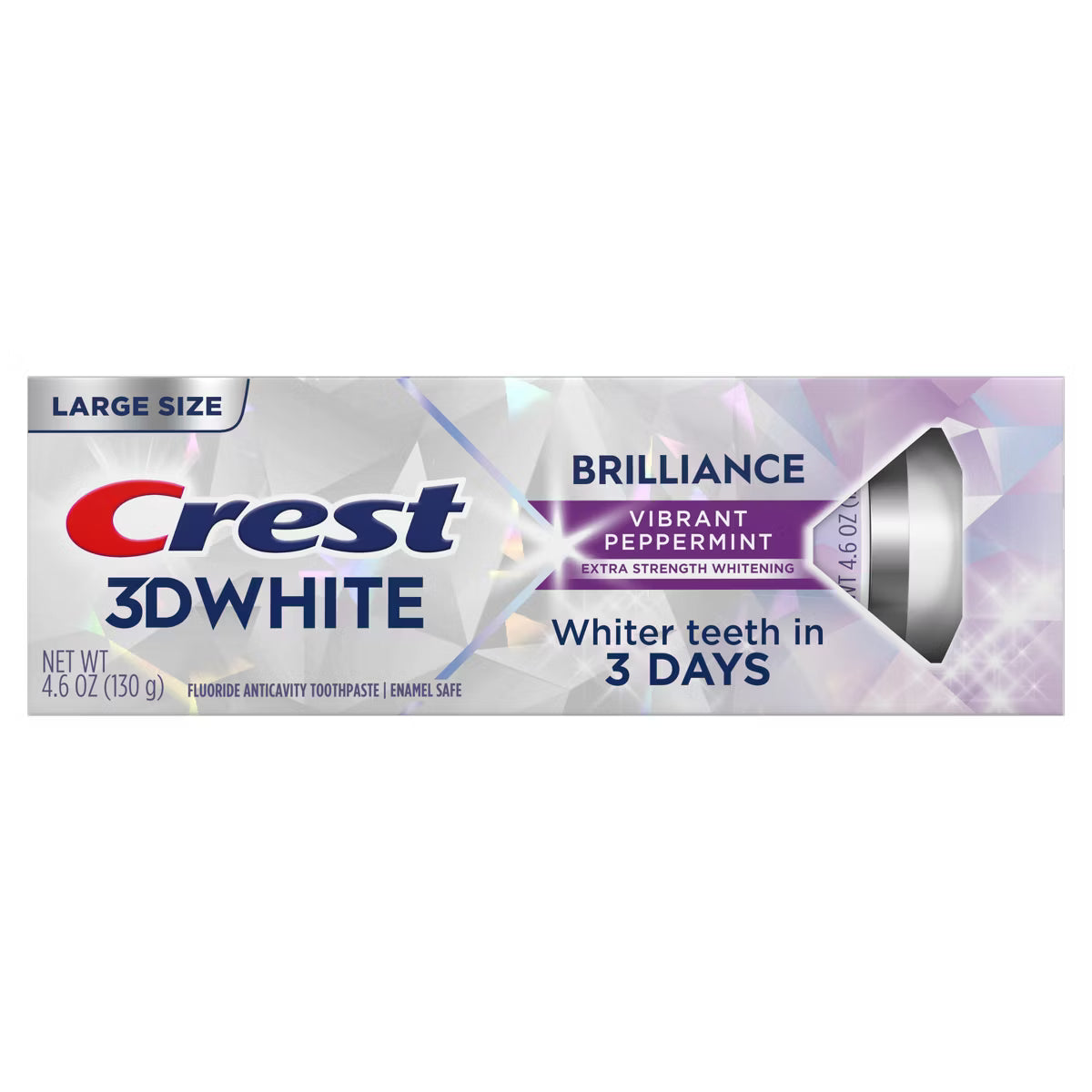 Crest 3D White Brilliance Toothpaste - Vibrant Peppermint 130g tube