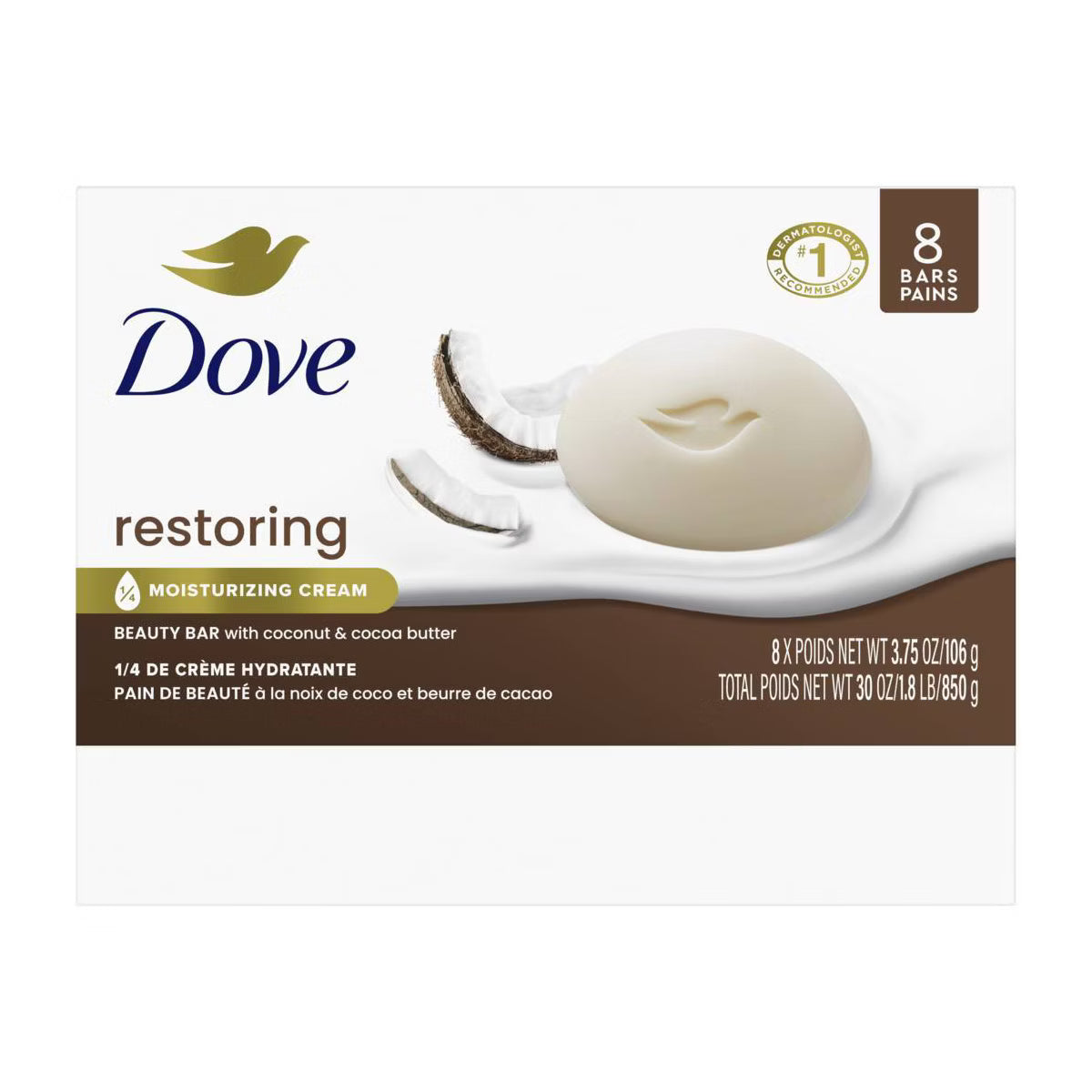 Dove Beauty Restoring Coconut & Cocoa Butter Beauty Bar Soap