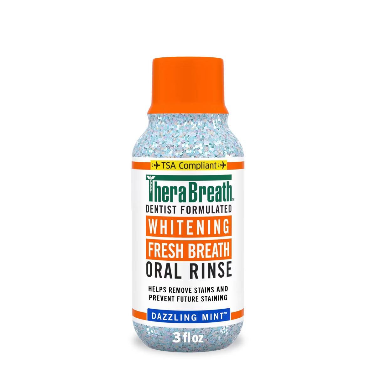 TheraBreath Whitening Mouthwash - Dazzling Mint - Travel Mini 88ml