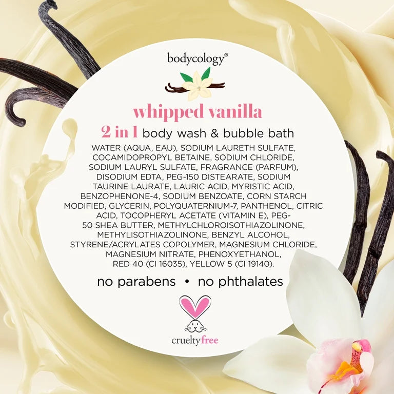 Bodycology 2 in 1 Body Wash & Bubble Bath - Whipped Vanilla